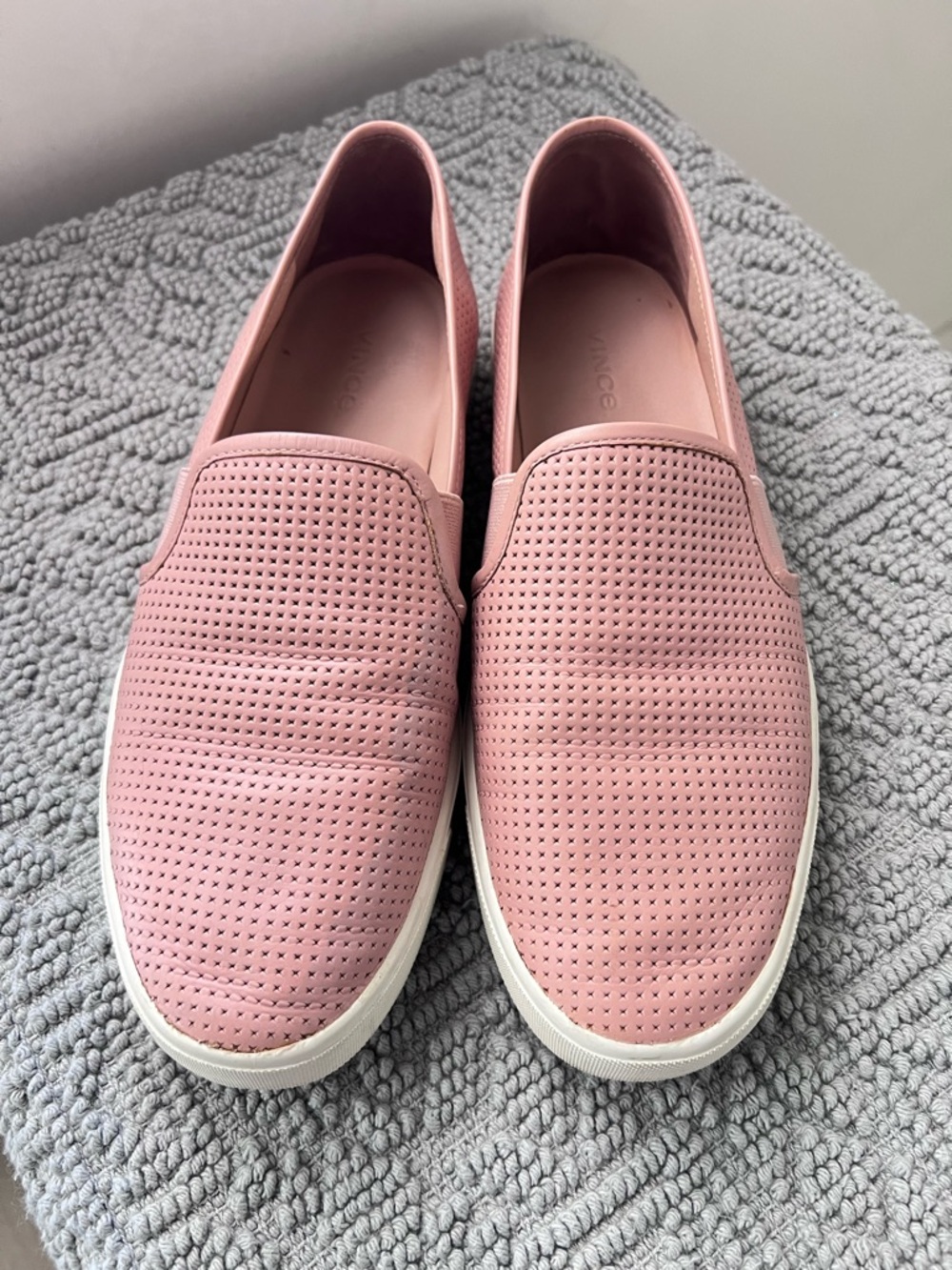 Vince Pink Blair 5 Perforated Leather Slip-On Flats Women's US 8.5 EU 38.5